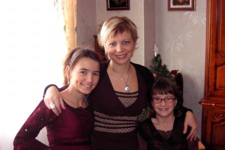 Mes deux filles et moi le 25 décembre chez Papy André !